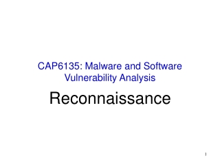 CAP6135: Malware and Software Vulnerability Analysis