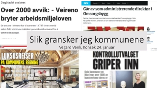 Slik gransker jeg kommunene Vegard Venli,  Konsek  24. januar