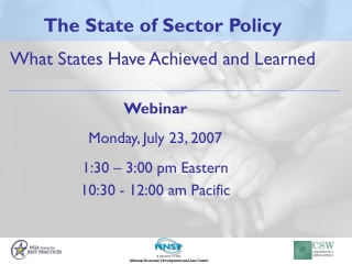 The State of Sector Policy What States Have Achieved and Learned