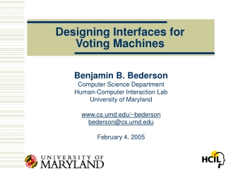 Designing Interfaces for  Voting Machines