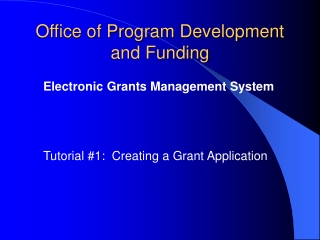 Office of Program Development and Funding