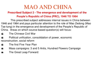 MAO AND CHINA