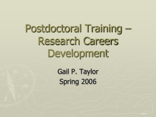 Postdoctoral Training – Research Careers Development