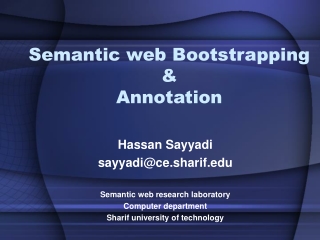 Semantic web Bootstrapping &amp;  Annotation