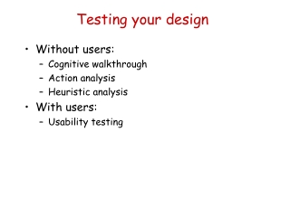 Testing your design