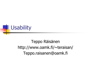 Usability