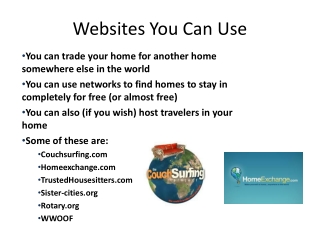 Websites You Can Use