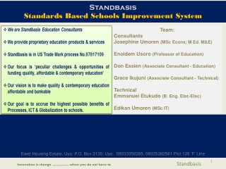 Standbasis Standards Based Schools Improvement System