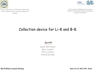 Collection device for Li-8 and B-8.