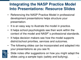 Integrating the NASP Practice Model Into Presentations: Resource Slides