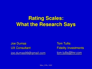 Rating Scales: What the Research Says