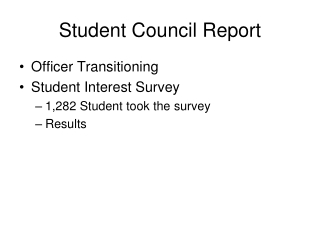 Student Council Report