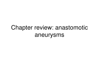 Chapter review: anastomotic aneurysms