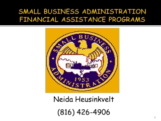 SMALL BUSINESS ADMINISTRATION FINANCIAL ASSISTANCE PROGRAMS