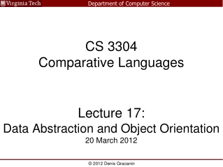 CS 3304 Comparative Languages