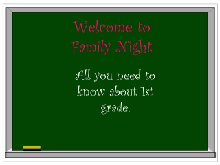 Welcome to  Family Night