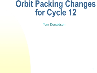 Orbit Packing Changes for Cycle 12