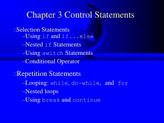 Chapter 3 Control Statements