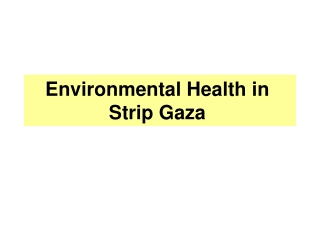 Environmental Health in Gaza Strip