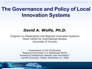 The Governance and Policy of Local Innovation Systems