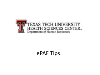 ePAF Tips