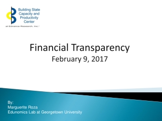 Financial  Transparency February 9,  2017