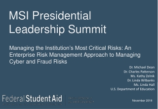 MSI Presidential Leadership Summit