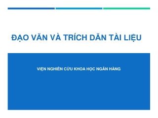 Đạo văn và trích dẫn tài liệu