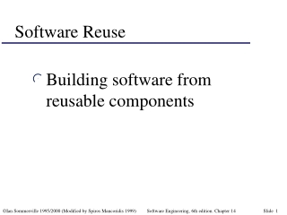 Software Reuse