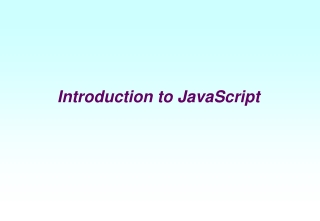 Introduction to JavaScript