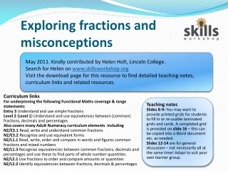 Exploring fractions and misconceptions