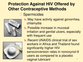 Protection Against HIV Offered by Other Contraceptive Methods