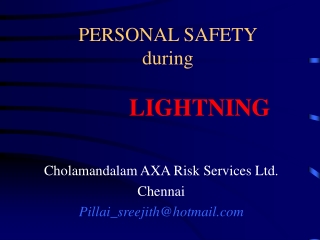 PERSONAL SAFETY during LIGHTNING