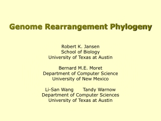 Genome Rearrangement Phylogeny