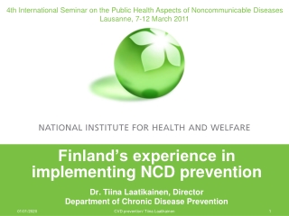 4th International Seminar on the Public Health Aspects of Noncommunicable Diseases