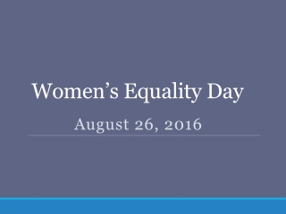 Women’s Equality Day