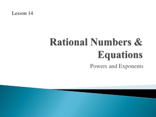 Rational Numbers &amp; Equations