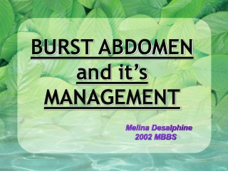 BURST ABDOMEN  and it’s MANAGEMENT