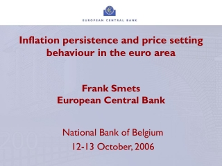 National Bank of Belgium 12-13 October, 2006