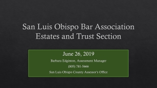 San Luis Obispo Bar Association Estates and Trust Section