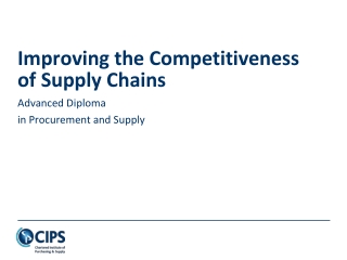 Improving the Competitiveness of Supply Chains