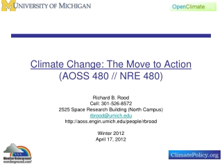 Climate Change: The Move to Action (AOSS 480 // NRE 480)