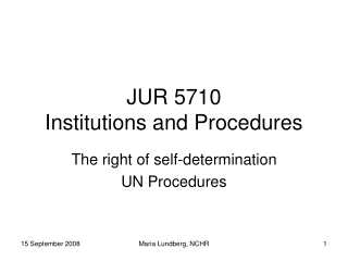 JUR 5710  Institutions and Procedures