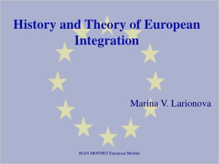 History and Theory of European Integration