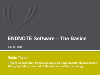 ENDNOTE Software – The Basics
