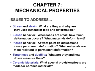 CHAPTER 7:   MECHANICAL PROPERTIES