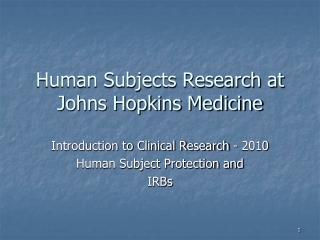 Human Subjects Research at Johns Hopkins Medicine