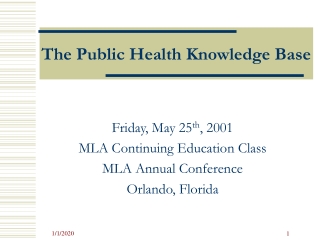 The Public Health Knowledge Base