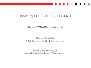 Meeting EFET - BFE - ETRANS