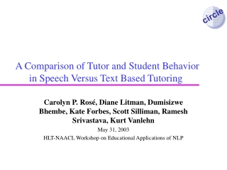 A Comparison of Tutor and Student Behavior in Speech Versus Text Based Tutoring